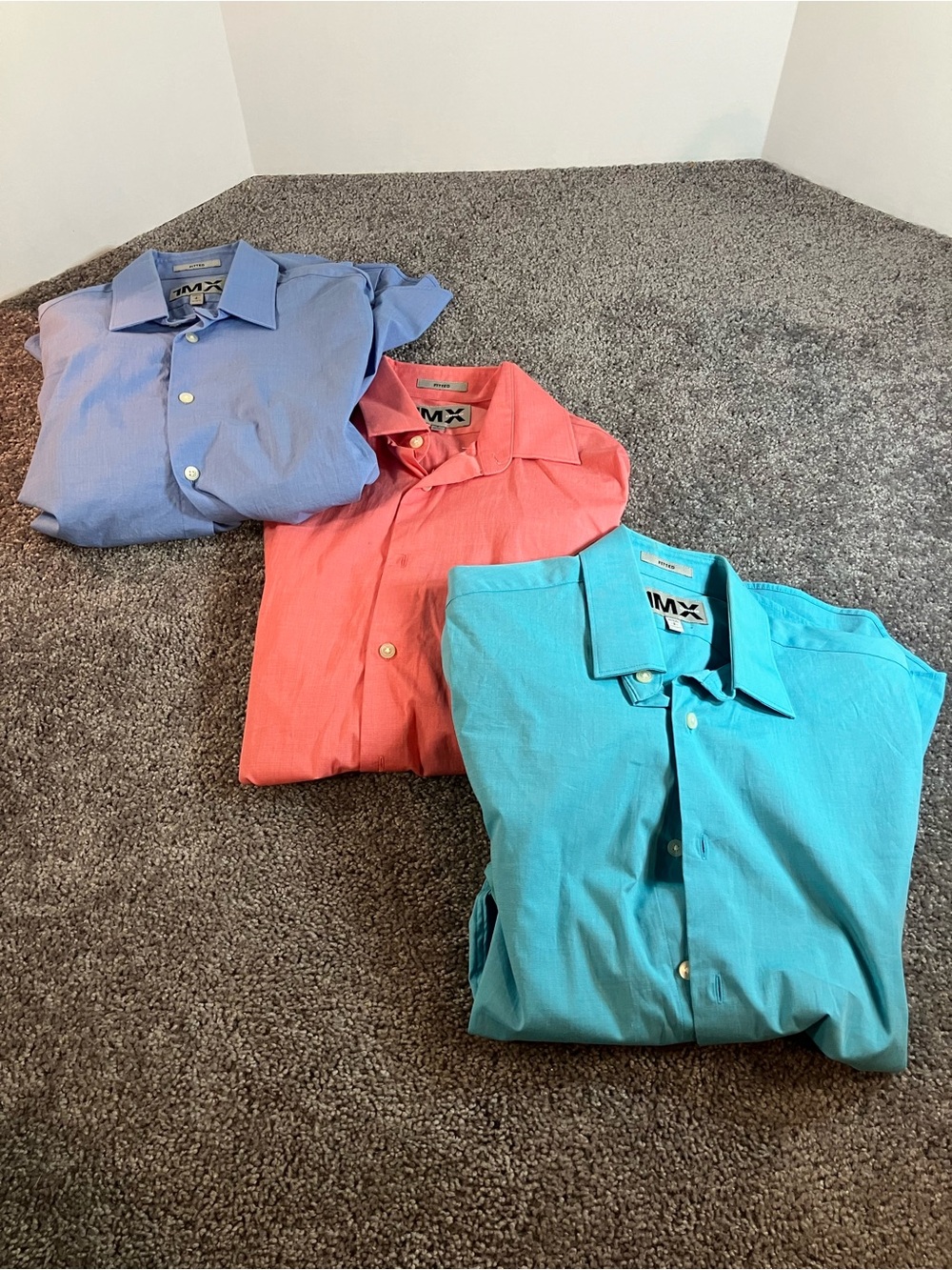 Express 1MX Fitted Button Down Dress Shirts Lot (3) Mens Size Small 14-14.5